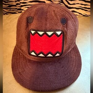 EUC RARE Vintage Domo Monster Embroidered Fur SnapBack Brown Cap